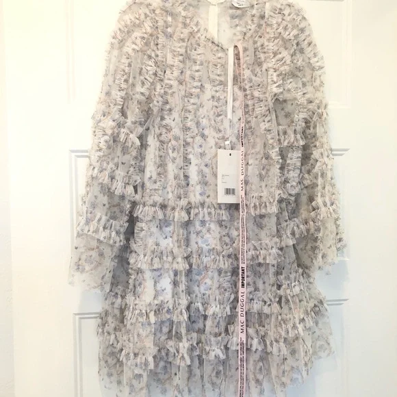 Mac Duggal Floral Ruffle Mini Dress size 10 - Picture 5 of 12